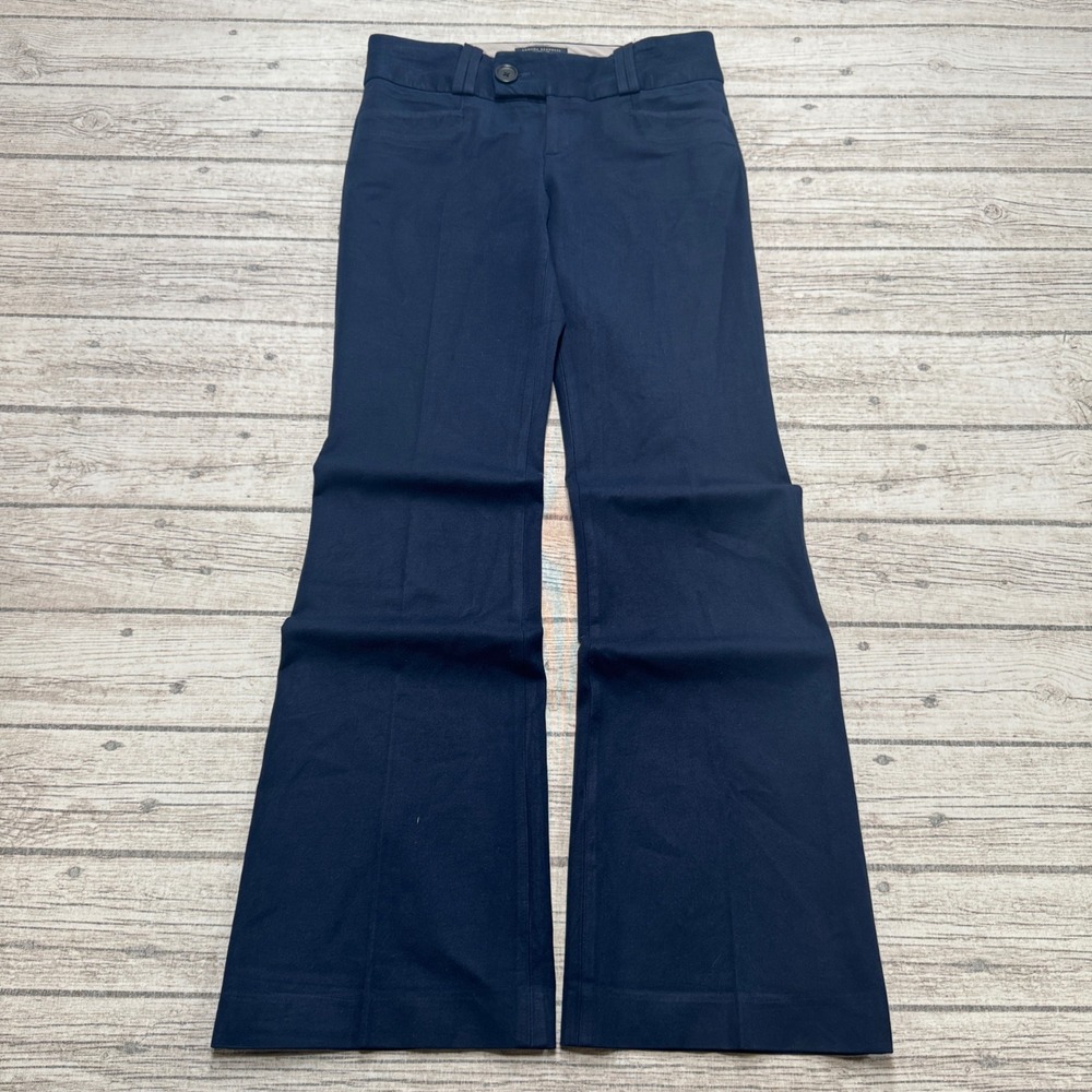 Banana Republic Dress Pants Women's 4 Navy Martin Fit Stretch Wide Leg Slacks